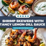 Greek-Marinated Shrimp Skewers with Lemon-Dill Sauce Recipe