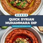 Muhammara (Syrian Roasted Red Pepper Walnut Dip) Recipe