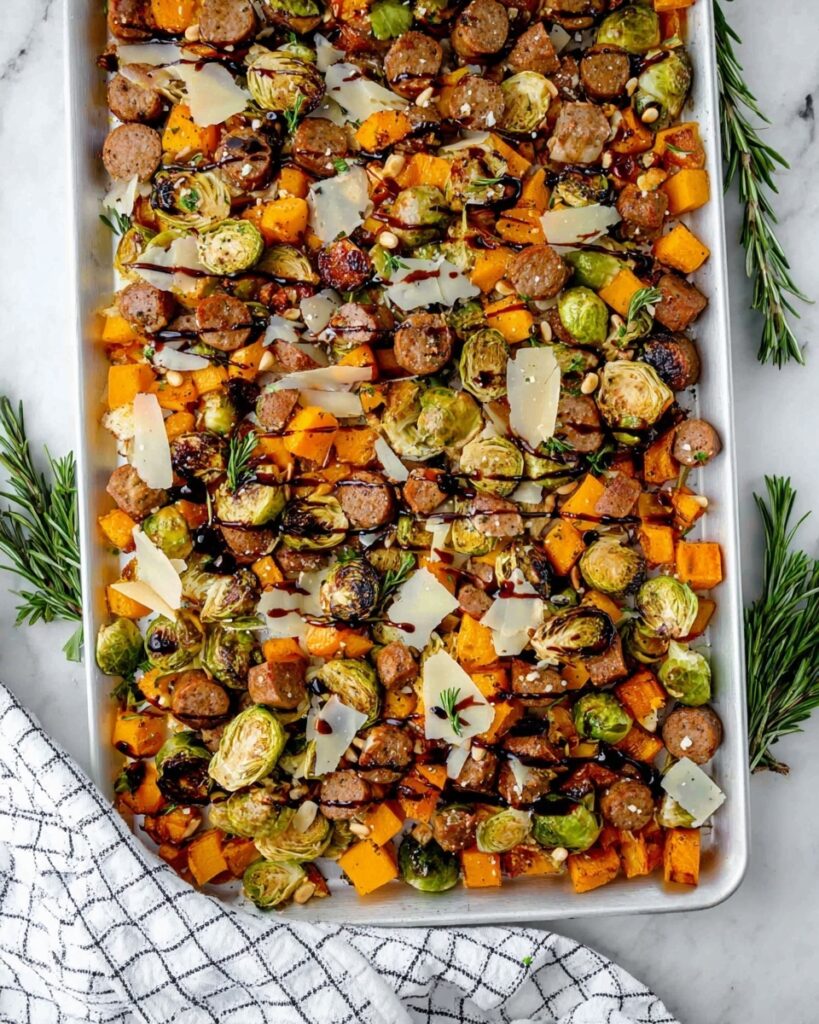 Sheet Pan Chicken Sausage with Harvest Veggies Recipe