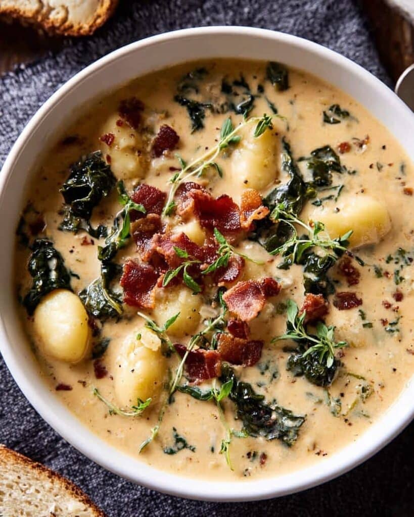 Creamy Gnocchi Soup with Rosemary Bacon Recipe