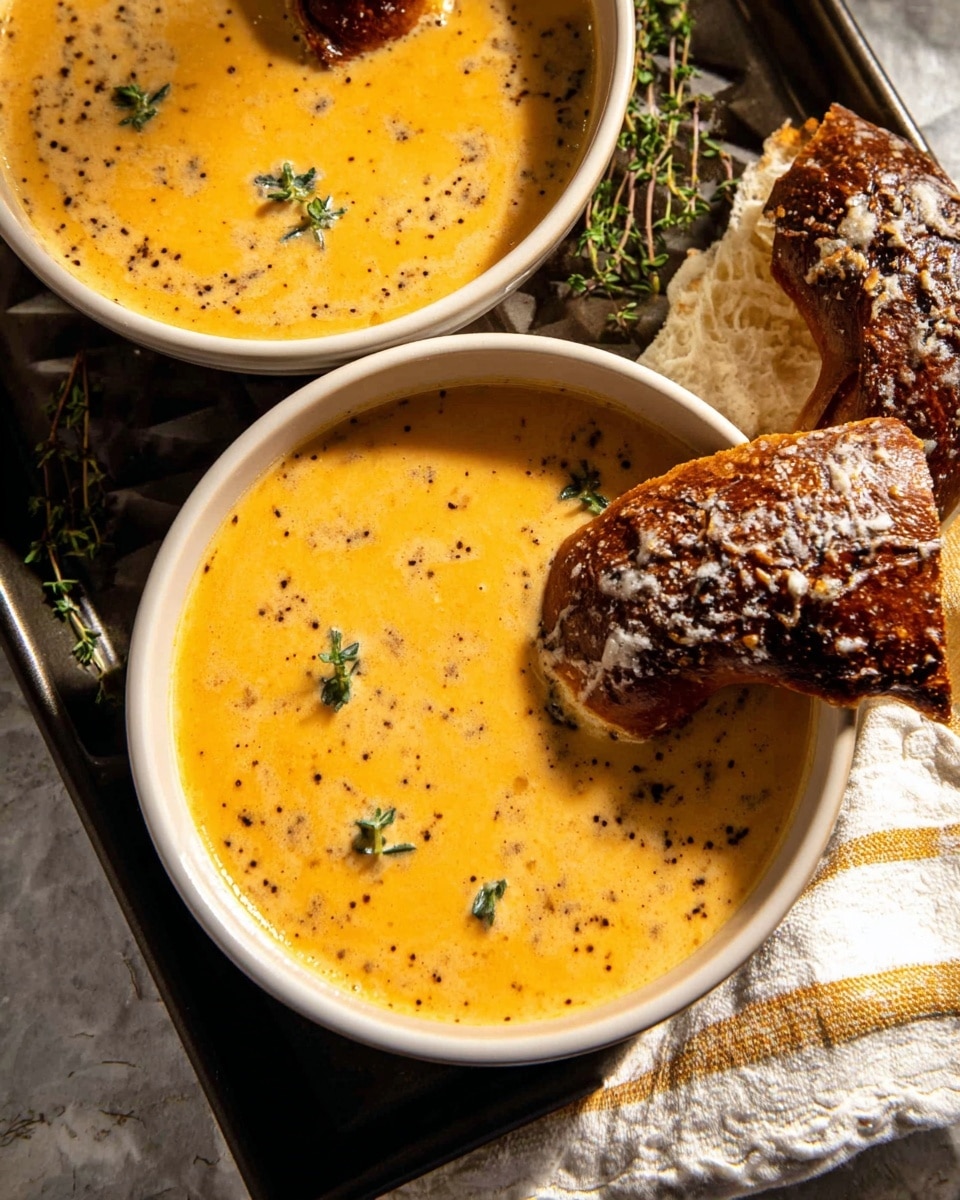 Brie and Cheddar Butternut Squash Beer Soup Recipe - Recipe Image