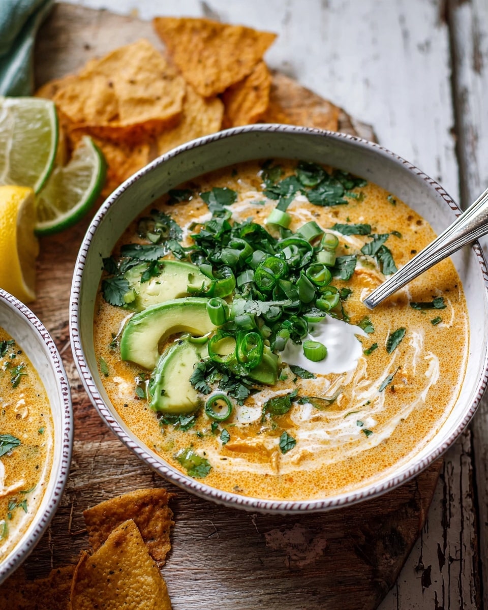 Creamy Green Chili Tortilla Soup Recipe - Recipe Image