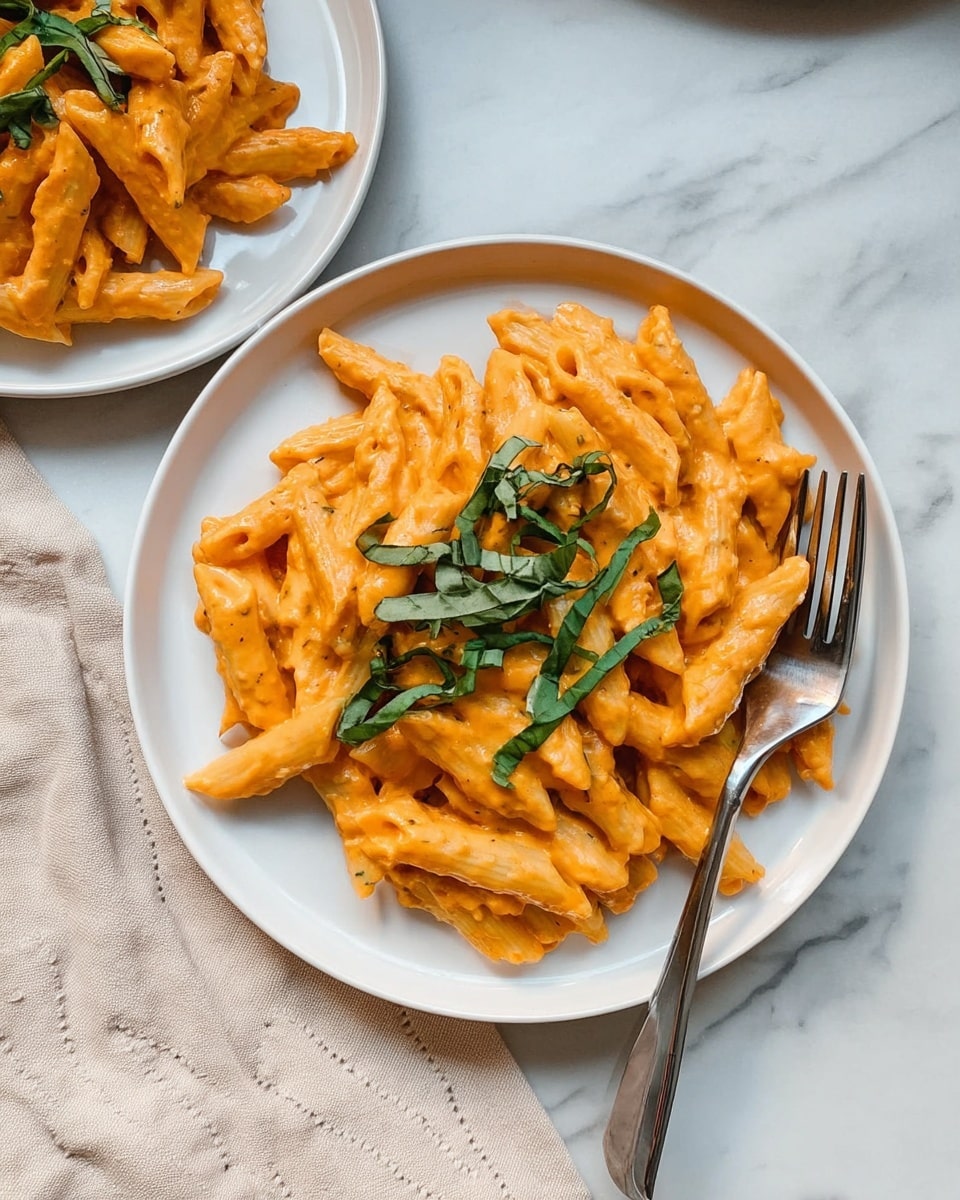 High-Protein Creamy Roasted Red Pepper Pasta Recipe - Recipe Image