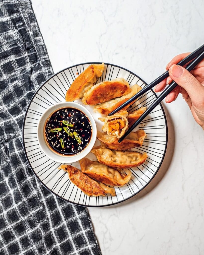Butternut Squash Potstickers with Soy-Vinegar Dipping Sauce Recipe