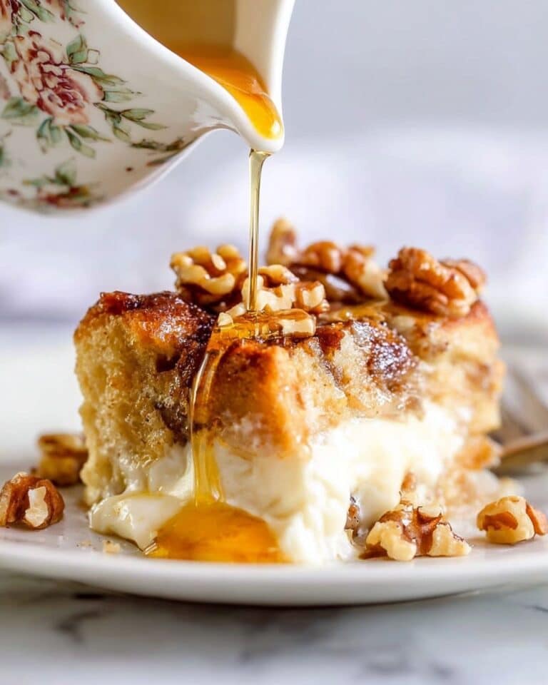 Pumpkin French Toast Bake with Cream Cheese Filling and Pecan Topping Recipe
