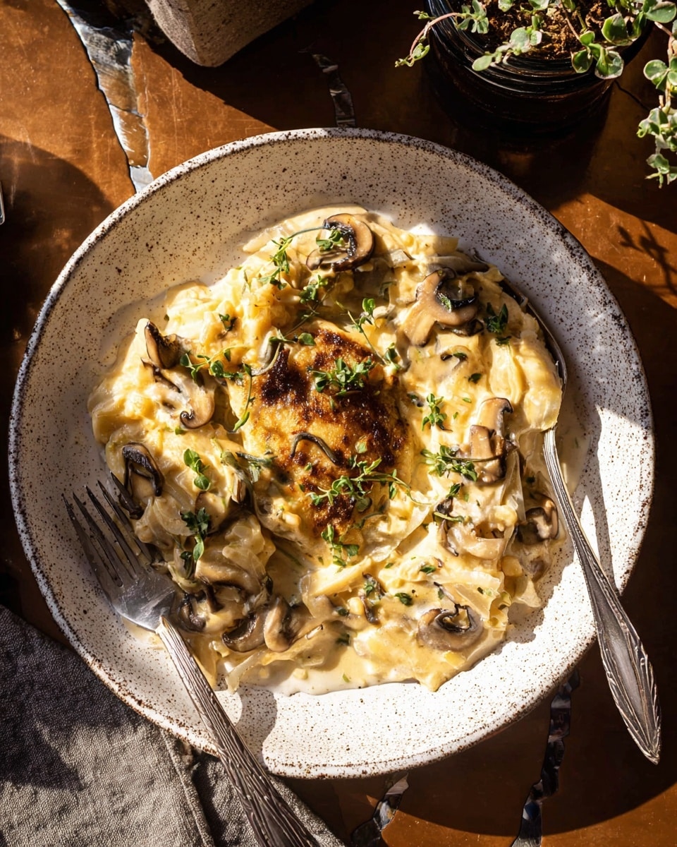 Crockpot Creamy French Onion Chicken and Orzo Recipe - Recipe Image