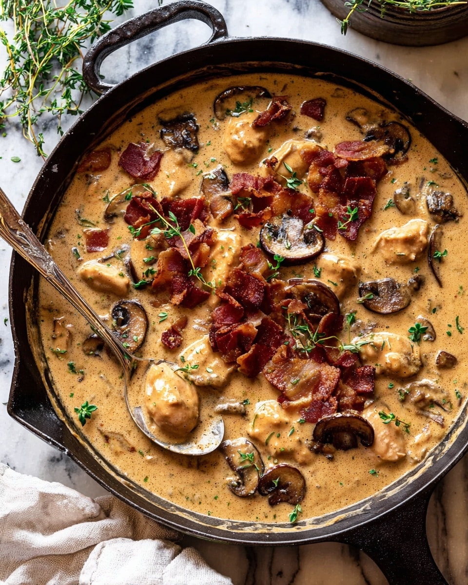 Smothered Chicken in Mushroom Wine Pan Sauce Recipe - Recipe Image