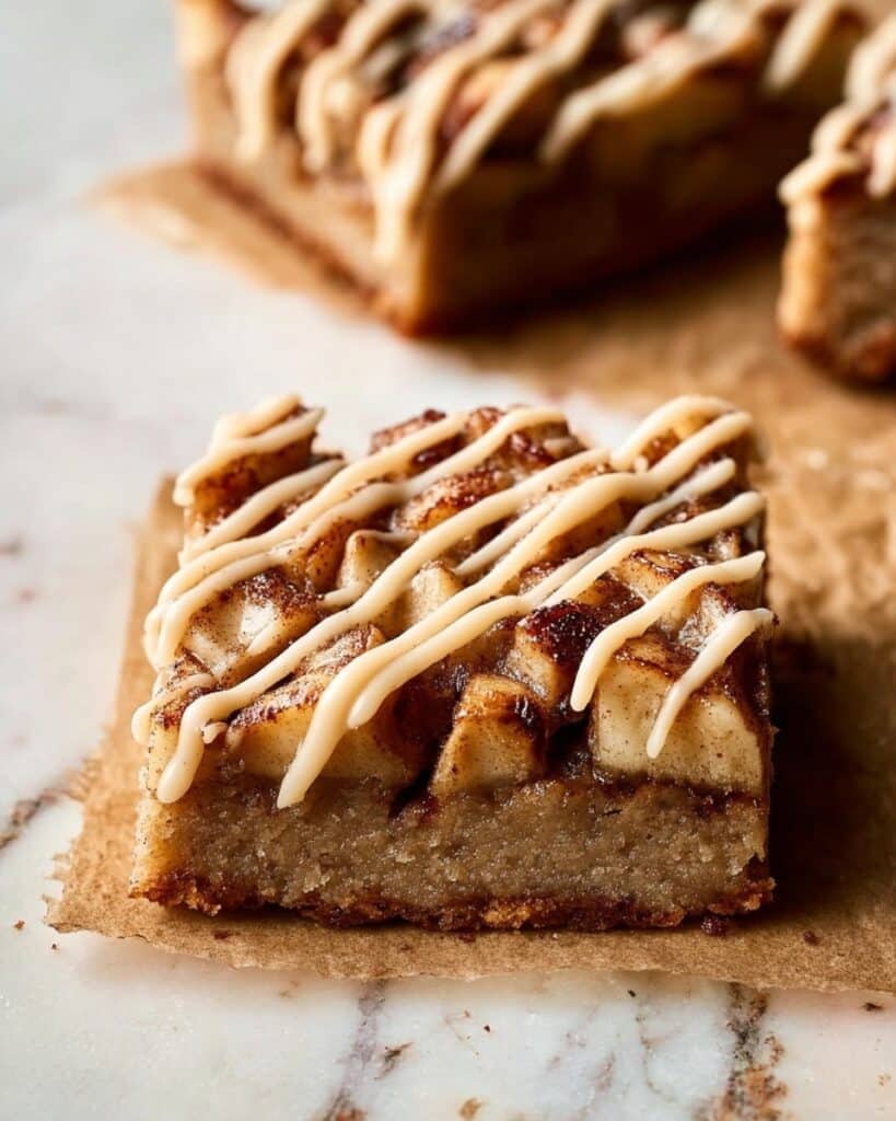 Brown Butter Apple Blondies with Cinnamon Maple Glaze Recipe