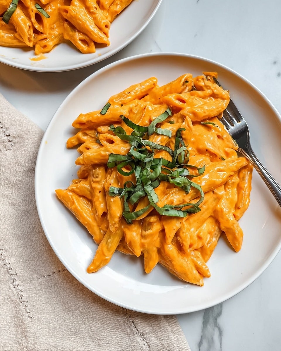 High-Protein Creamy Roasted Red Pepper Pasta Recipe - Recipe Image
