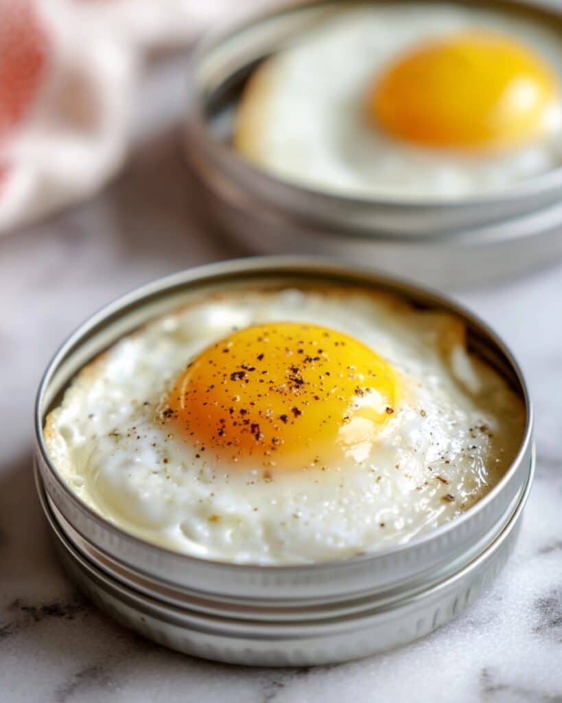 Mason Jar Lid Baked Eggs Recipe