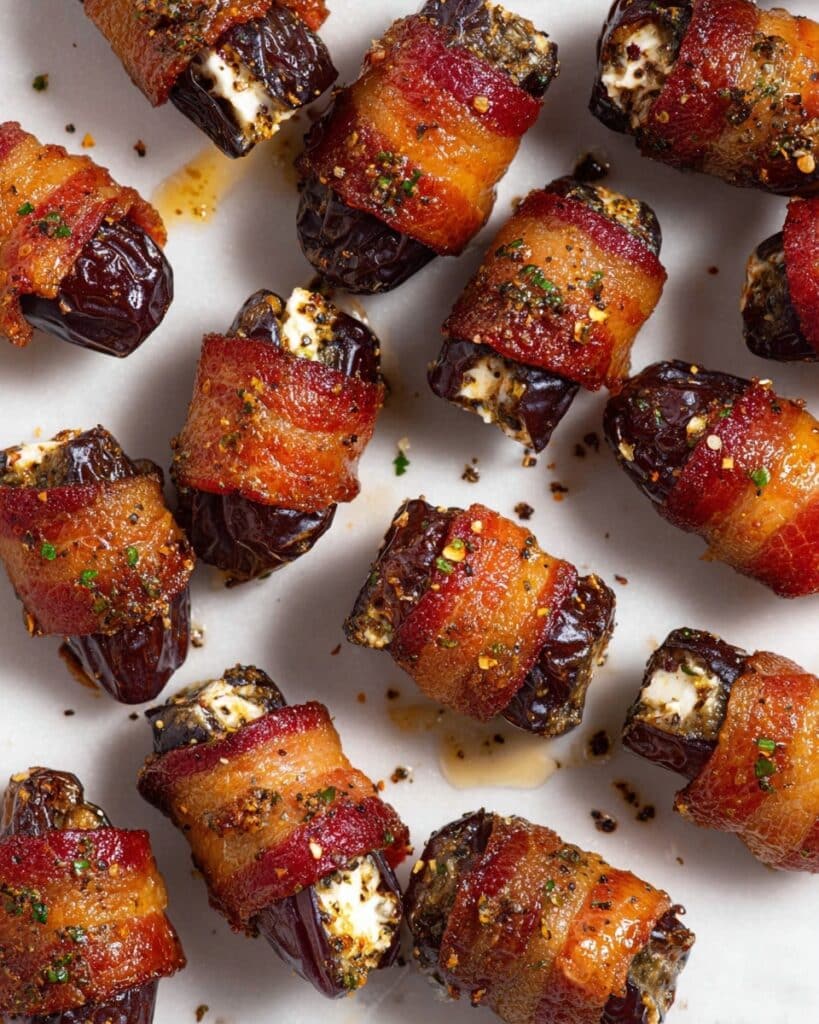 Bacon-Wrapped Dates with Goat Cheese and Maple Glaze Recipe