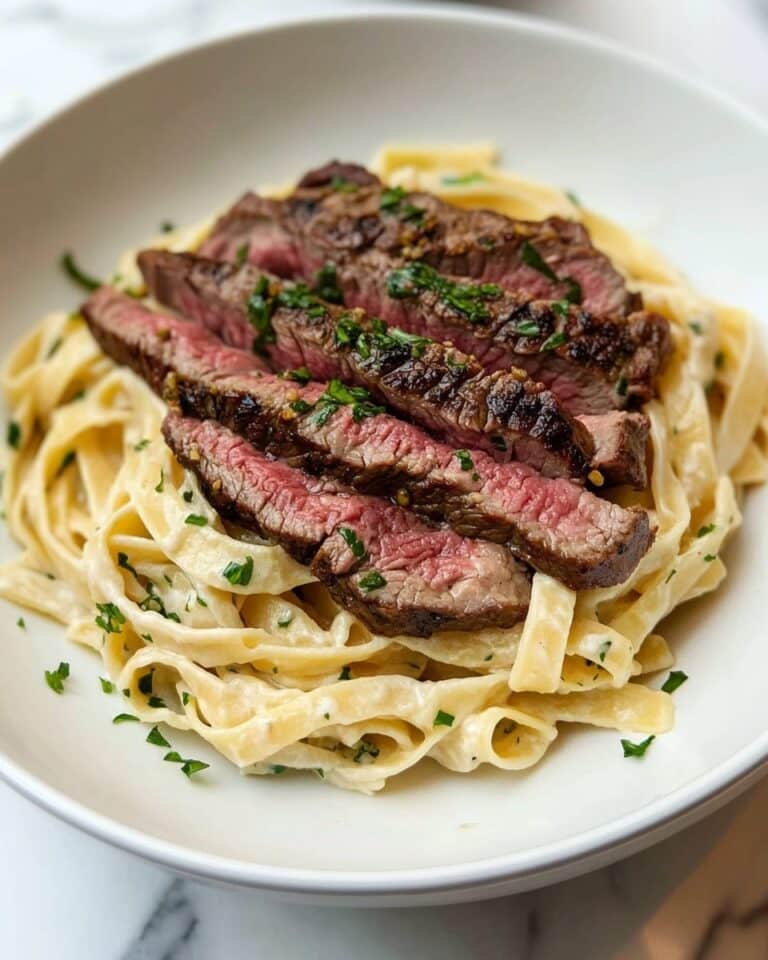 Steak Pasta with Boursin and Parmesan Recipe