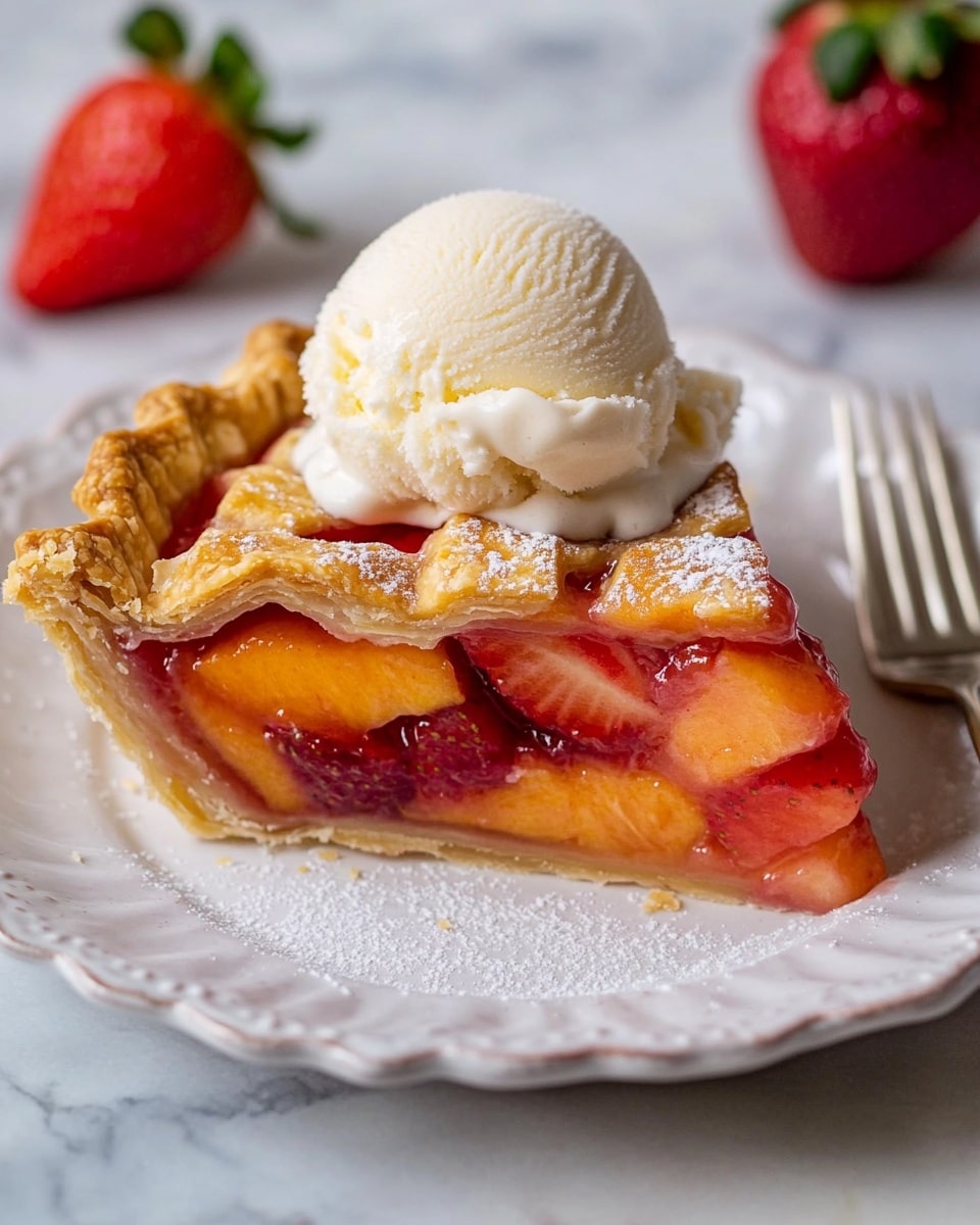 Brown Butter Strawberry Peach Pie Recipe - Recipe Image