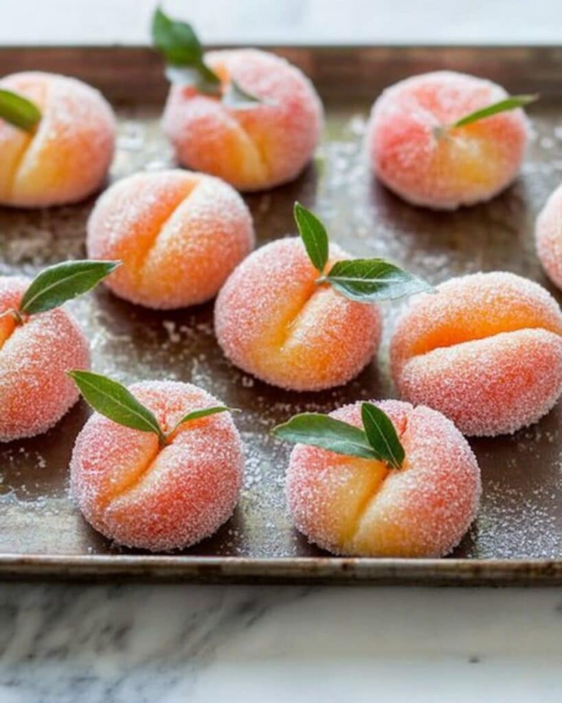 Peach Cookies with Apricot Dulce de Leche Filling and Colorful Decoration Recipe