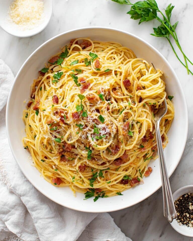 Homemade Pasta Carbonara with Crispy Bacon Recipe