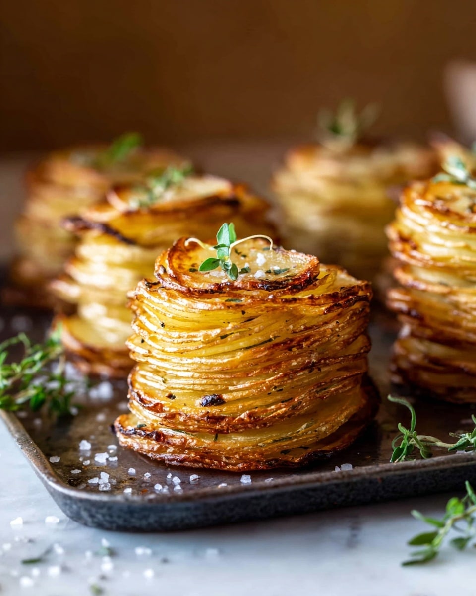 Crispy Cheesy Potatoes Stacks Recipe - Recipe Image