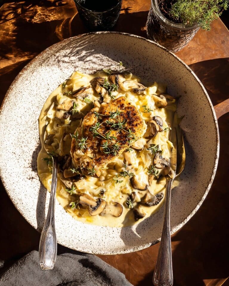 Crockpot Creamy French Onion Chicken and Orzo Recipe