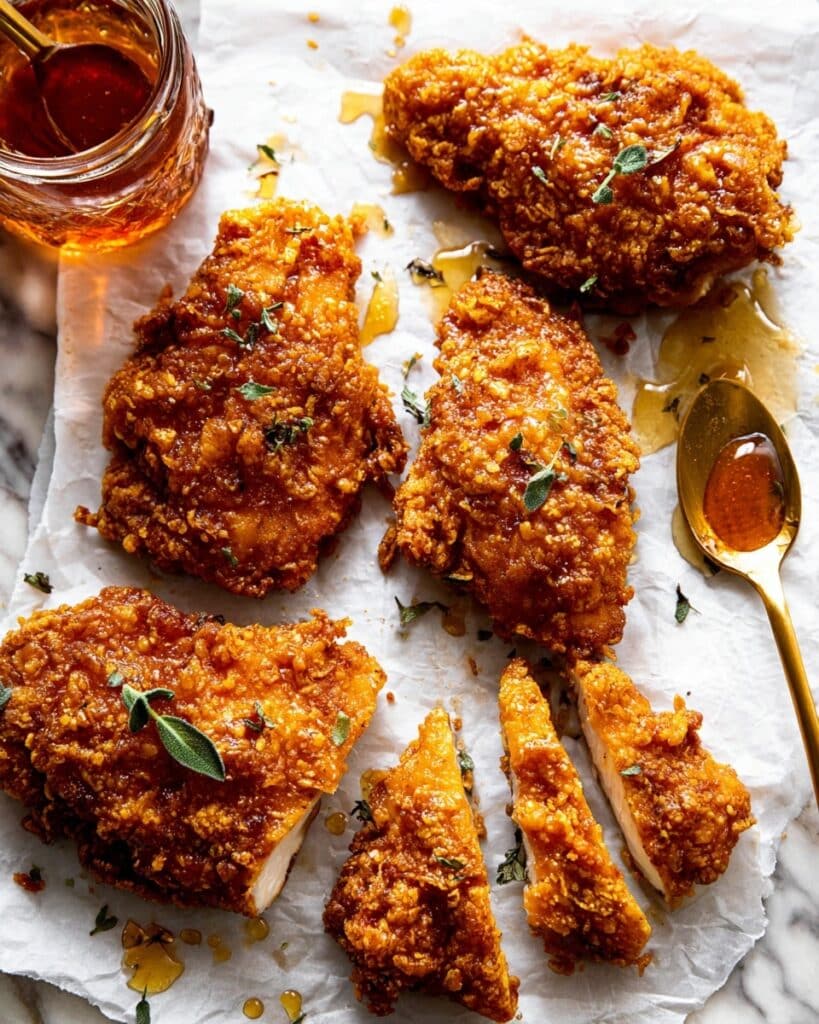 Baked Crunchy Hot Honey Chicken Recipe
