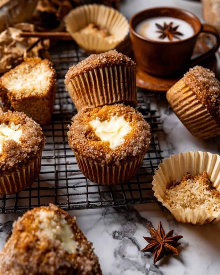 Pumpkin Cream Cheese Muffins with Candied Ginger and Cinnamon Sugar Recipe