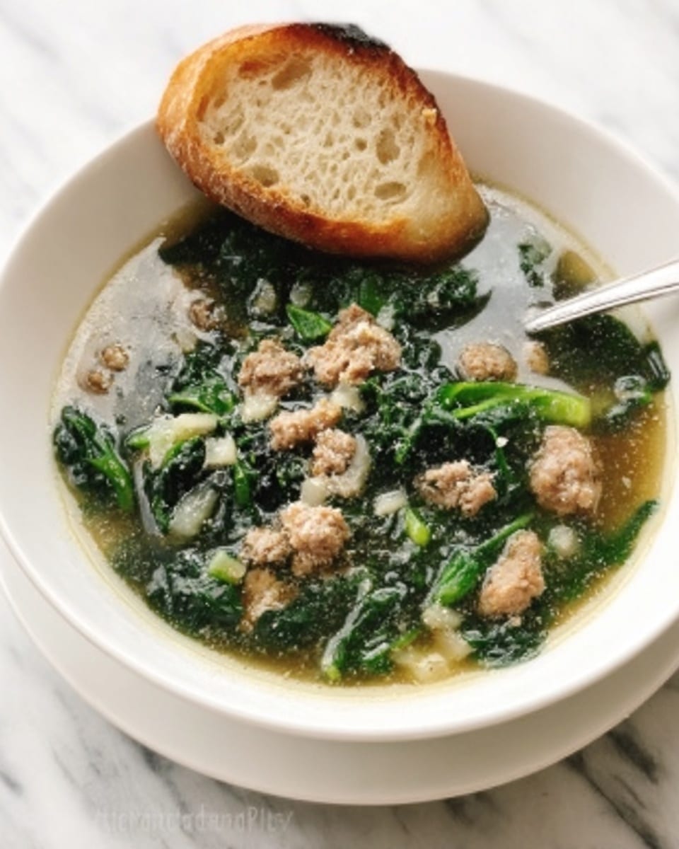 A large white pot with red handles filled with thick soup starting with a pale, creamy yellow base mixed with small pieces of orange carrot and green kale leaves throughout. Bits of light brown cooked ground meat are spread evenly in the soup. A wooden spoon is placed inside the pot on the right side, resting in the soup. Part of a squeezed lemon and a lemon half sit behind the pot, next to a striped cloth napkin on a white marbled surface. Photo taken with an iphone --ar 4:5 --v 7