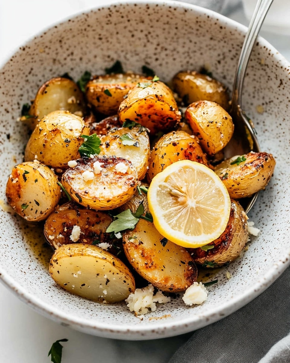 Greek Roast Potatoes with Lemon, Feta, and Fresh Herbs Recipe - Recipe Image