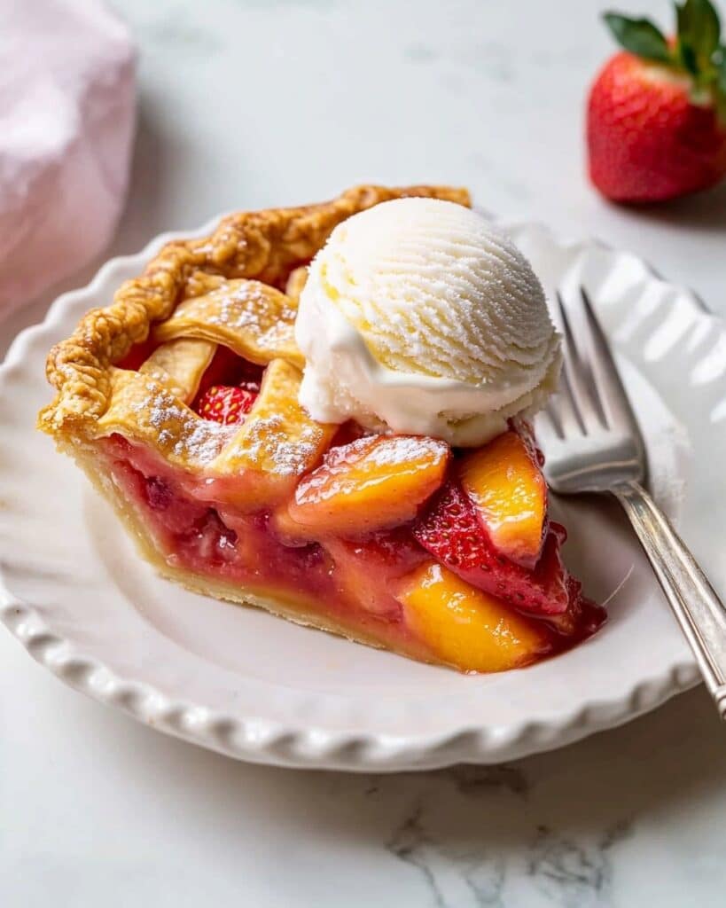 Brown Butter Strawberry Peach Pie Recipe