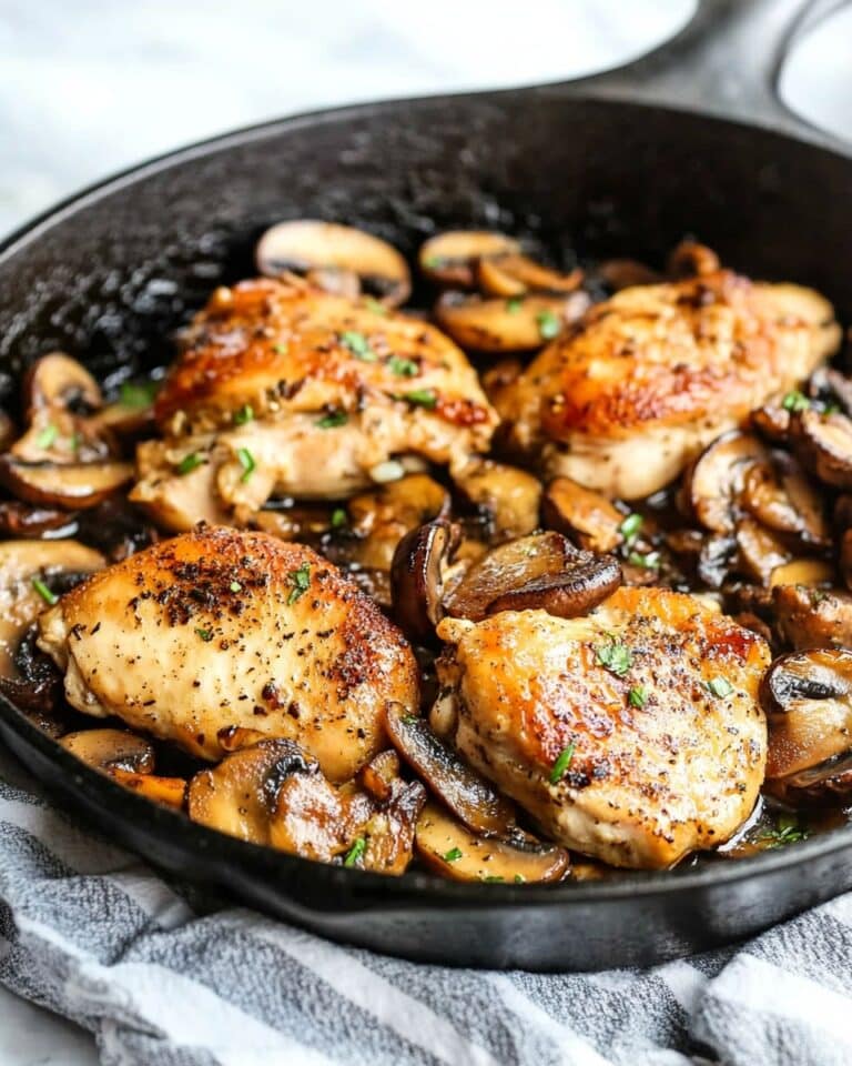 Garlic Chicken Thighs With Mushrooms Recipe