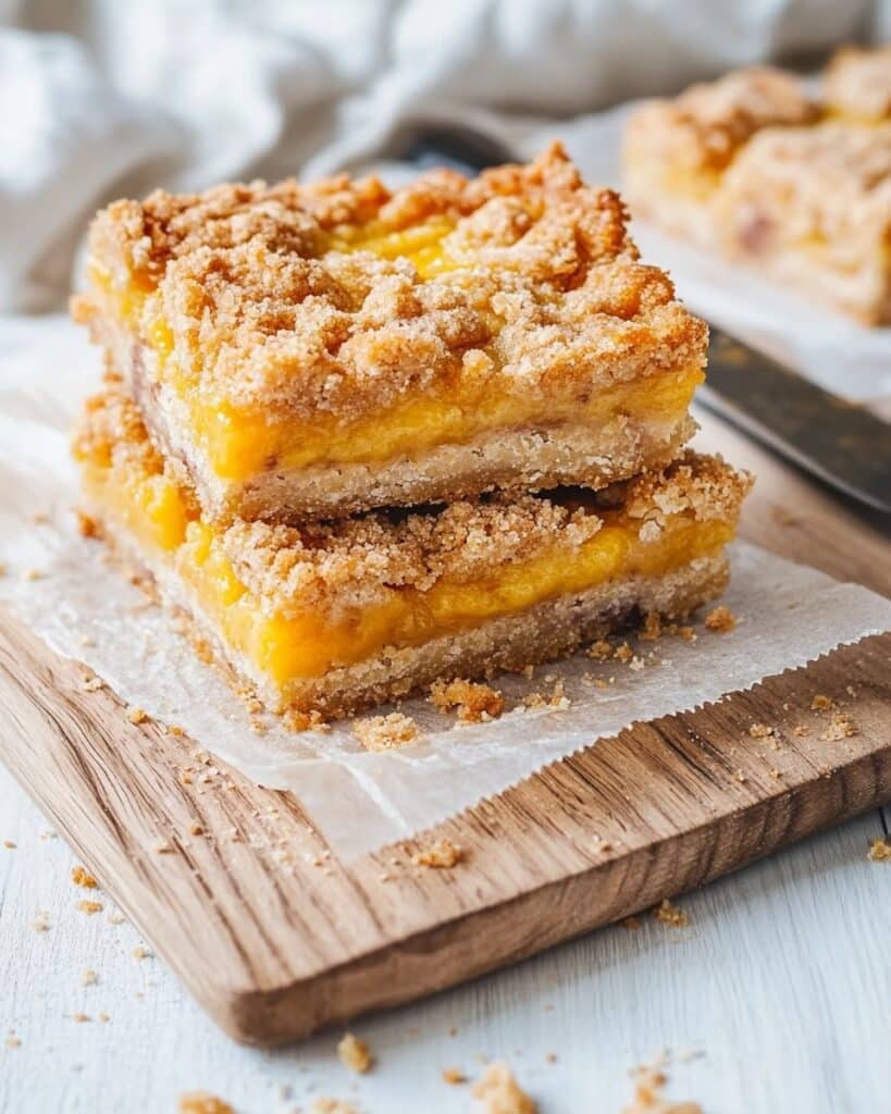 Peaches and Cream Crumble Bars Recipe
