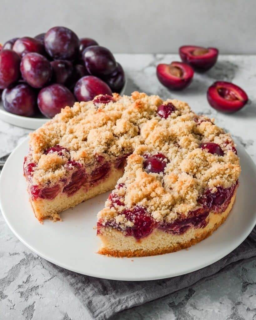 Plum Cake with Crispy Crumble Topping Recipe