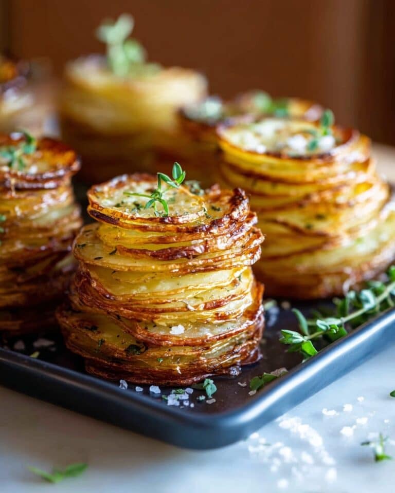 Crispy Cheesy Potatoes Stacks Recipe