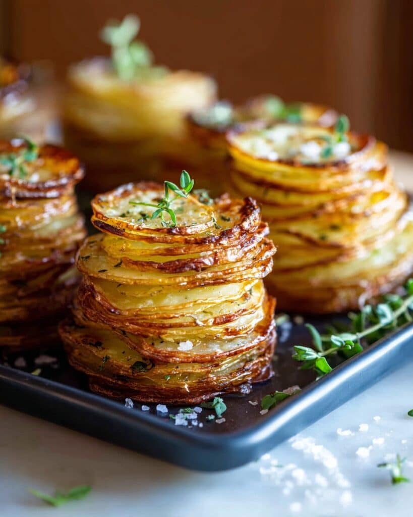 Crispy Cheesy Potatoes Stacks Recipe