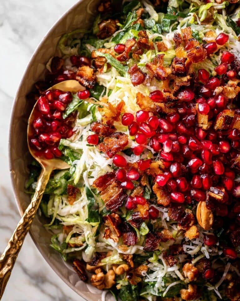 Shredded Brussels Sprout Candied Bacon Salad Recipe