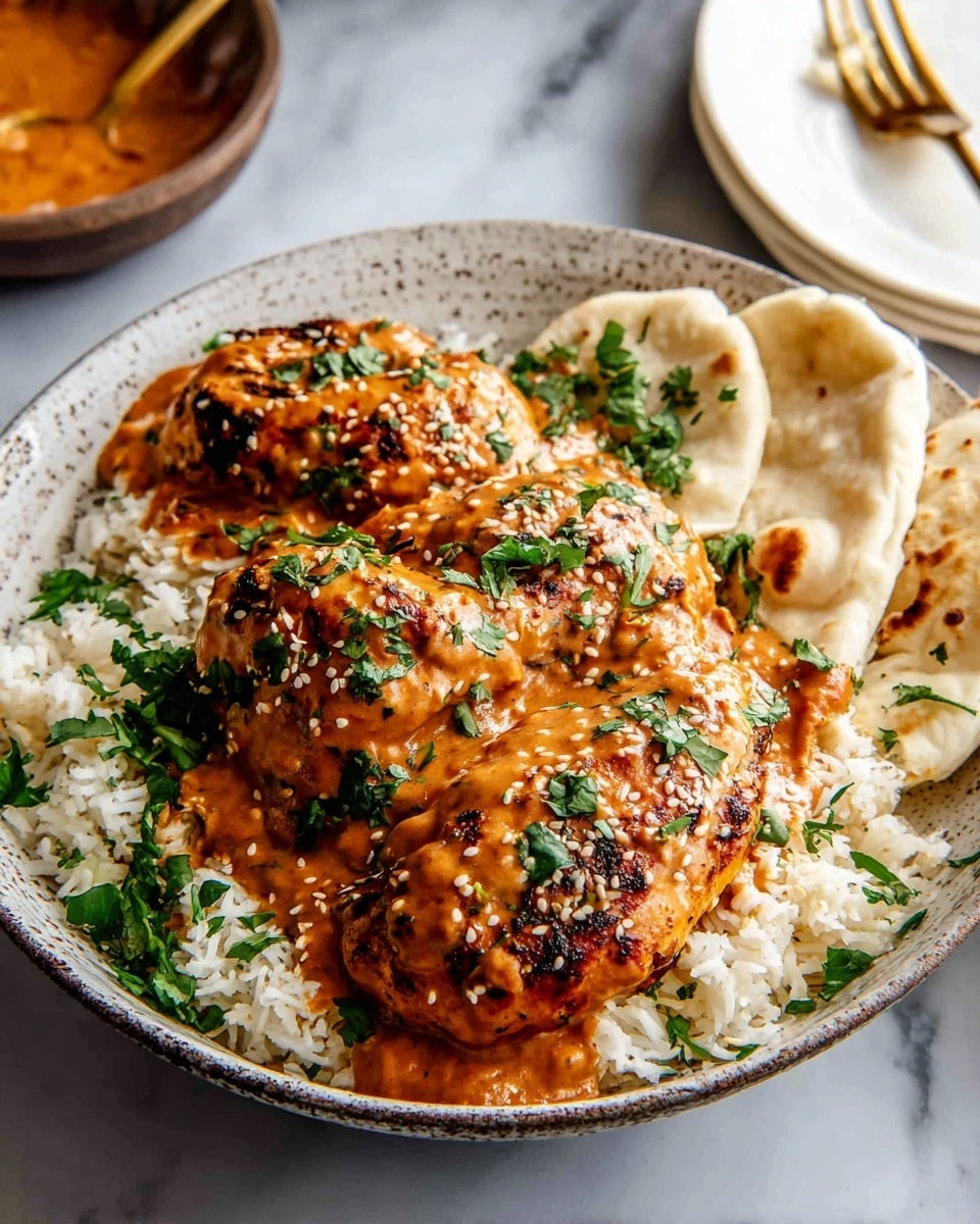 Easy Baked Spicy Sesame Butter Chicken Recipe - Recipe Image