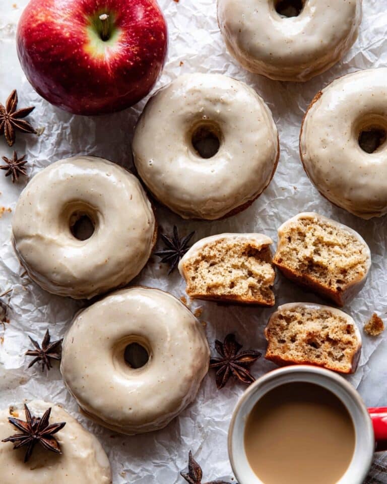 Baked Apple Cider Doughnuts with Cinnamon Maple Glaze Recipe