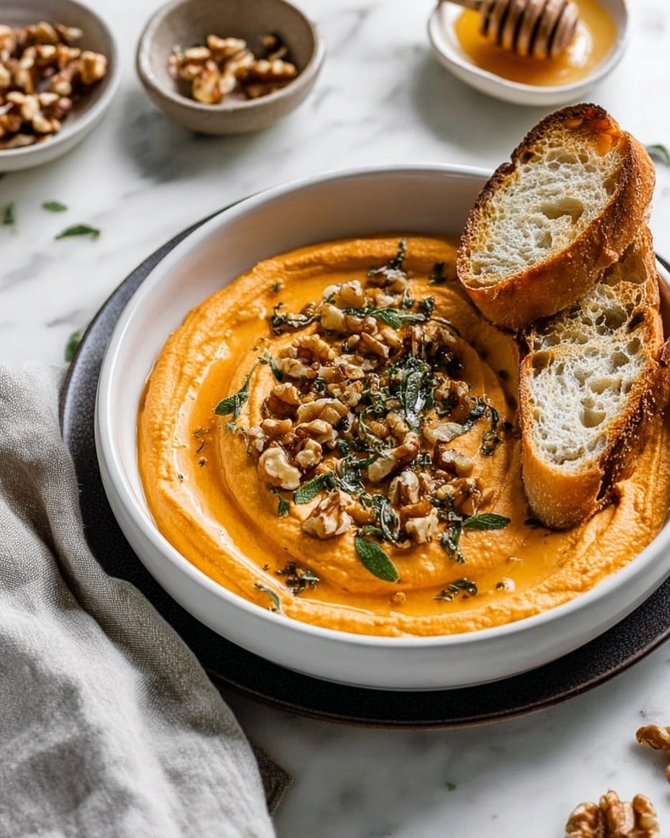 Pumpkin Whipped Feta Dip with Honey, Thyme, and Walnuts Recipe - Recipe Image