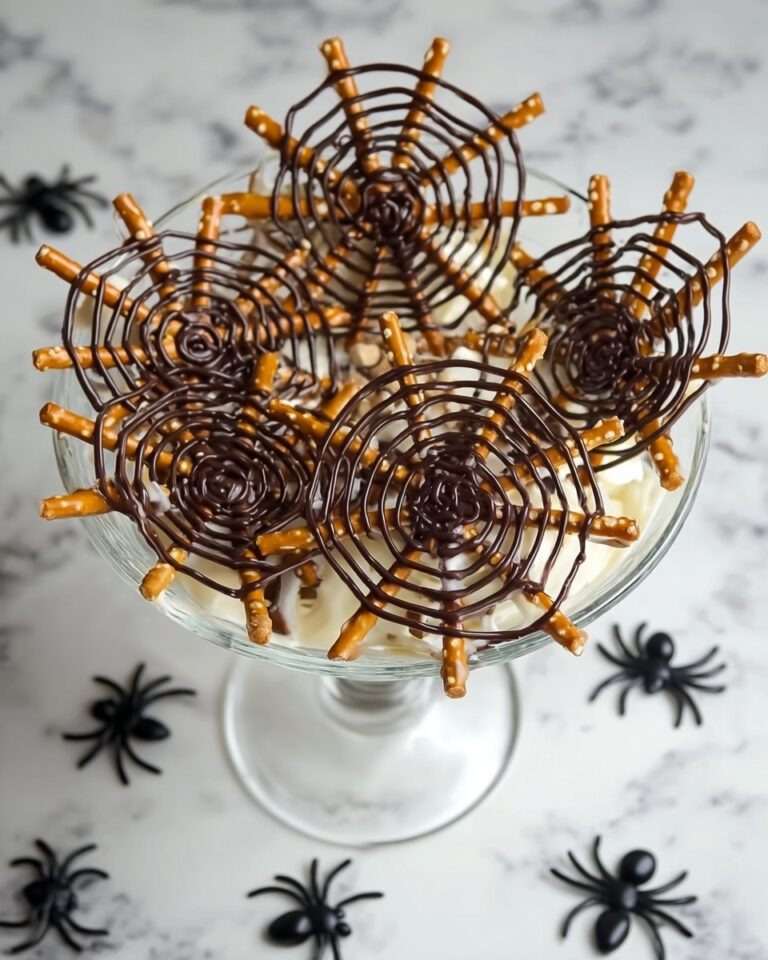 Halloween Chocolate Pretzel Spider Webs Recipe