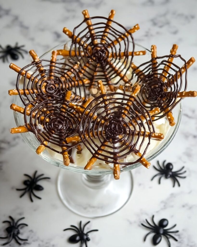 Halloween Chocolate Pretzel Spider Webs Recipe