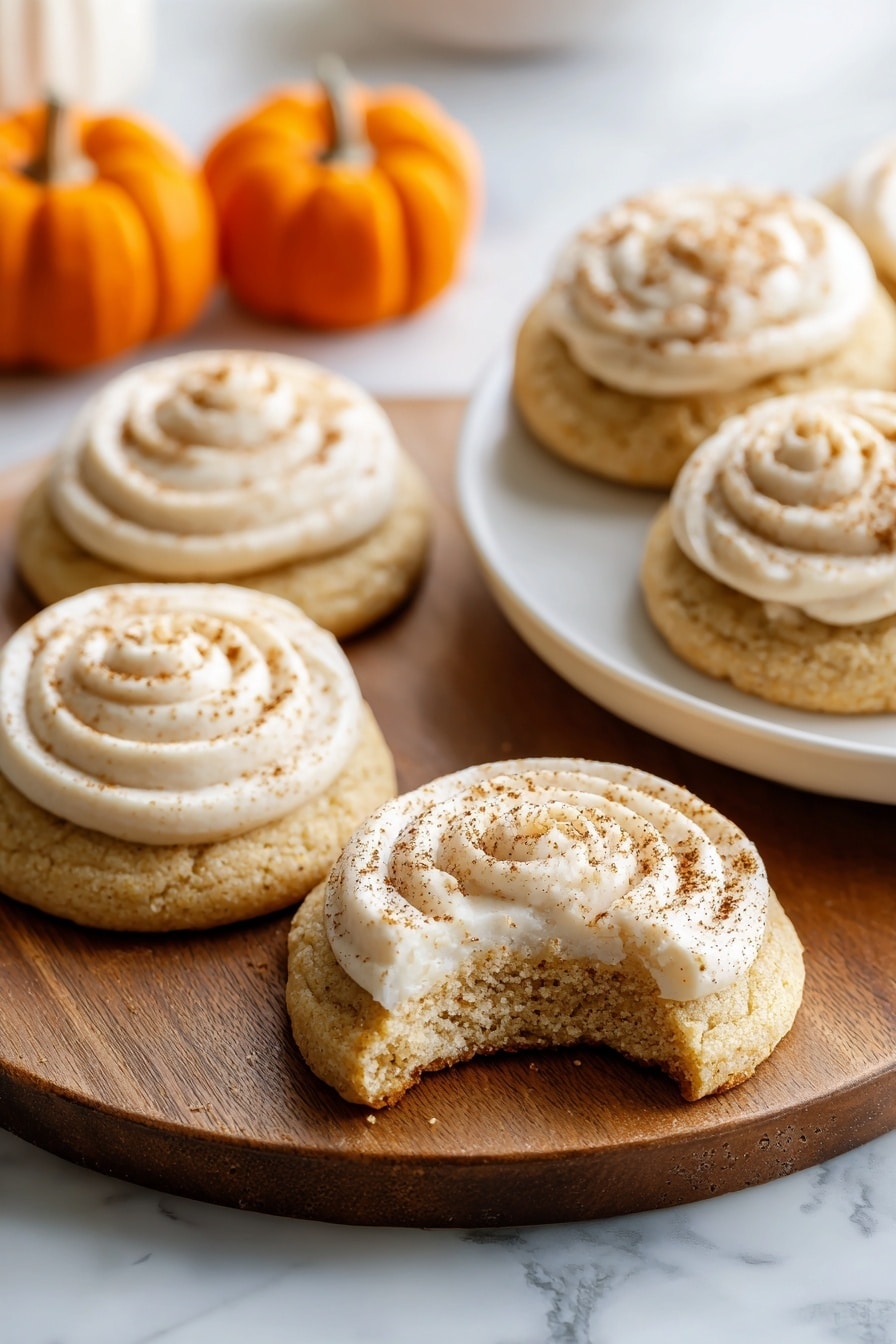 Soft Pumpkin Cookies with Cinnamon Frosting Recipe - Serving