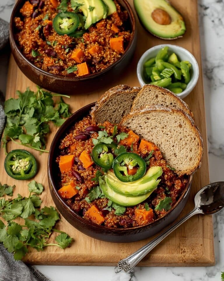 Turkey Quinoa Chili with Butternut Squash and Edamame Recipe