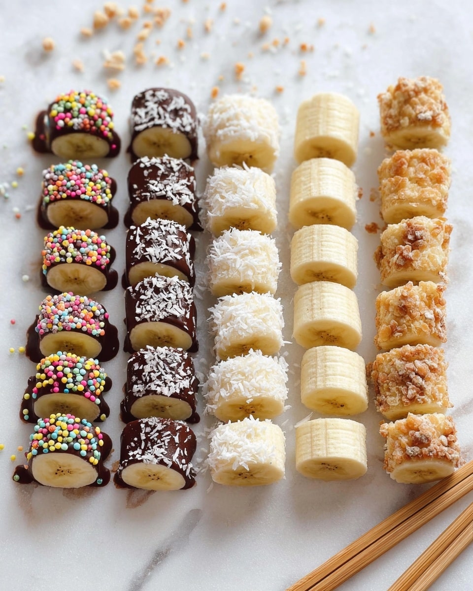 Banana Sushi: 4 Creative Variations with Sprinkles, Chia Seeds, Coconut, and Rice Krispies Recipe - Recipe Image