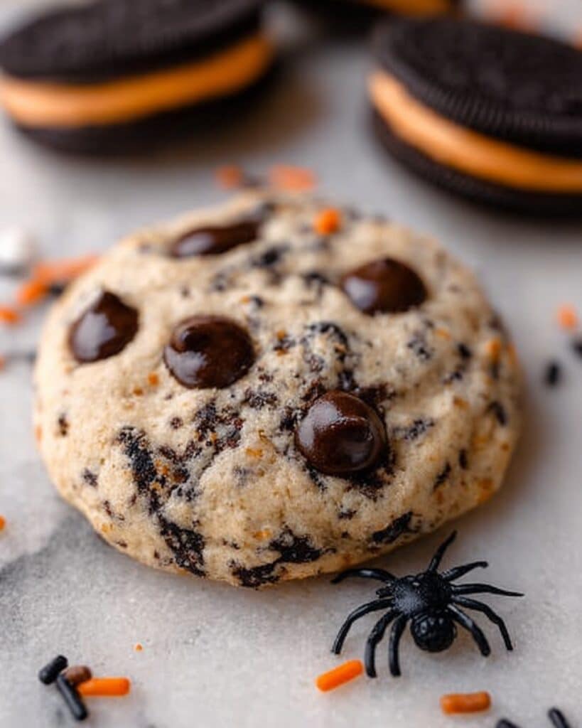 Halloween Oreo Stuffed Chocolate Chip Cookies Recipe