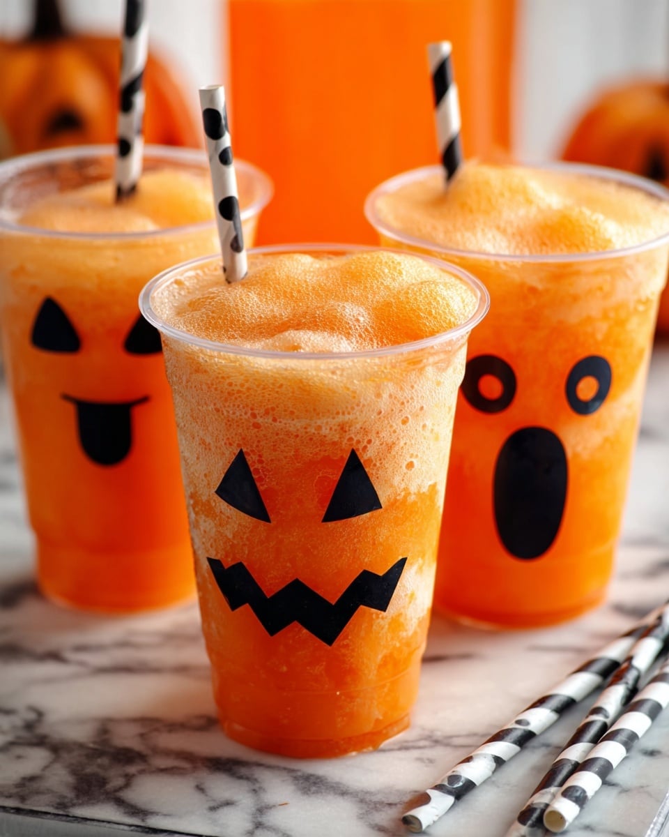 Fanta Jack O’Lantern Floats Recipe - Recipe Image