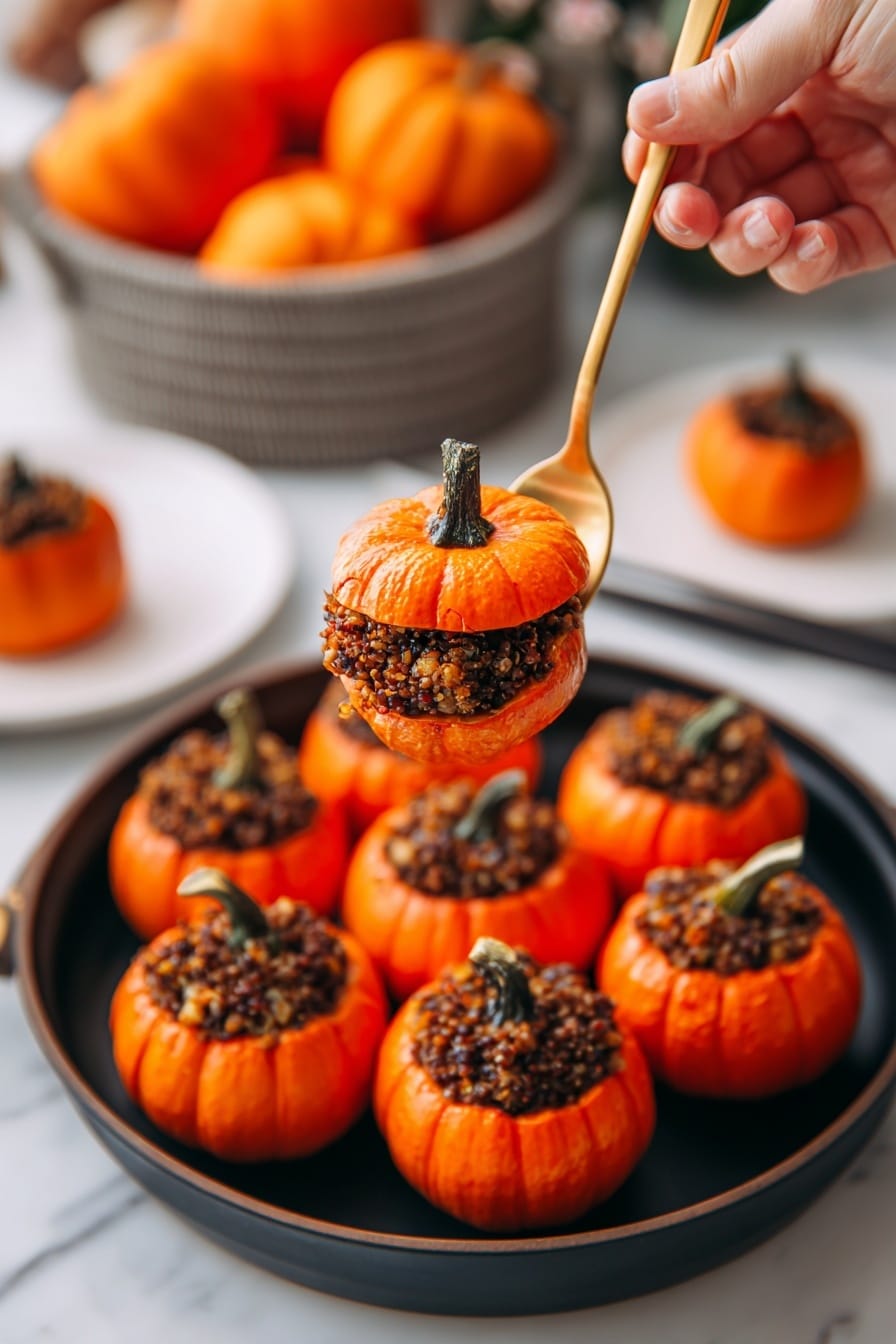 Stuffed Mini Pumpkins with Savory Ground Beef and Pumpkin Puree Recipe