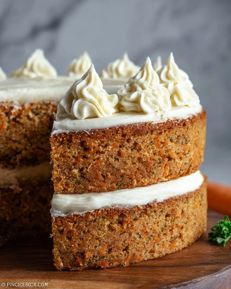The image shows a two-layer brown cake with thick, creamy white frosting piped in round dollops between the layers and on top. The cake is placed on a round wooden board with bark edges, sitting on a white marbled surface. The background is a soft gray color, giving a simple and clean look. Photo taken with an iphone --ar 4:5 --v 7