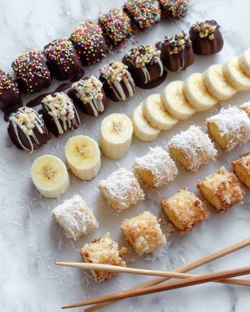 Banana Sushi: 4 Creative Variations with Sprinkles, Chia Seeds, Coconut, and Rice Krispies Recipe