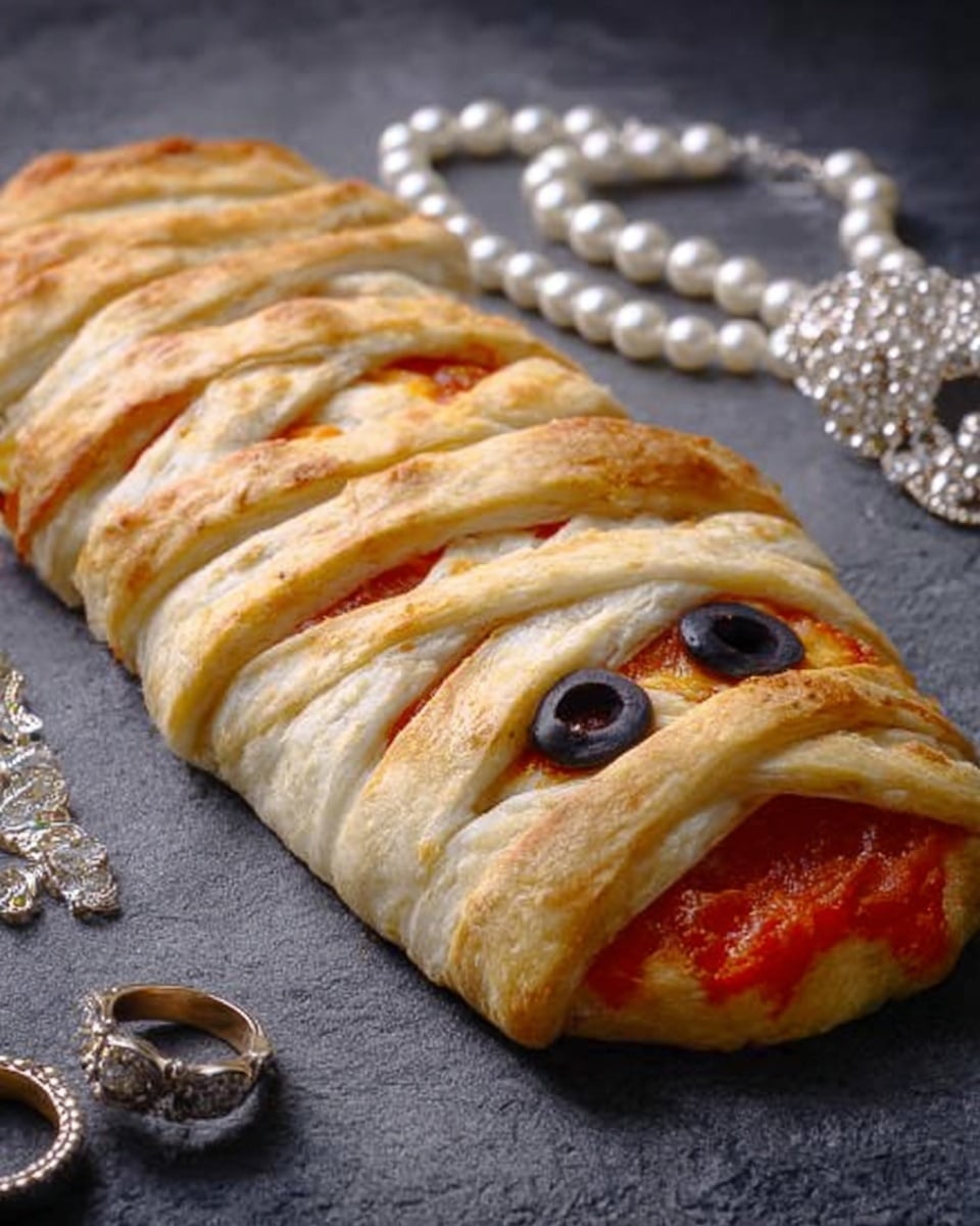Halloween Mummy Pizza Recipe - Recipe Image