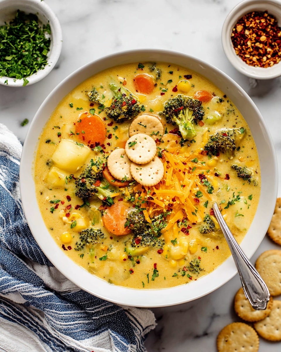 One Pot Creamy Vegetable Soup Recipe - Recipe Image