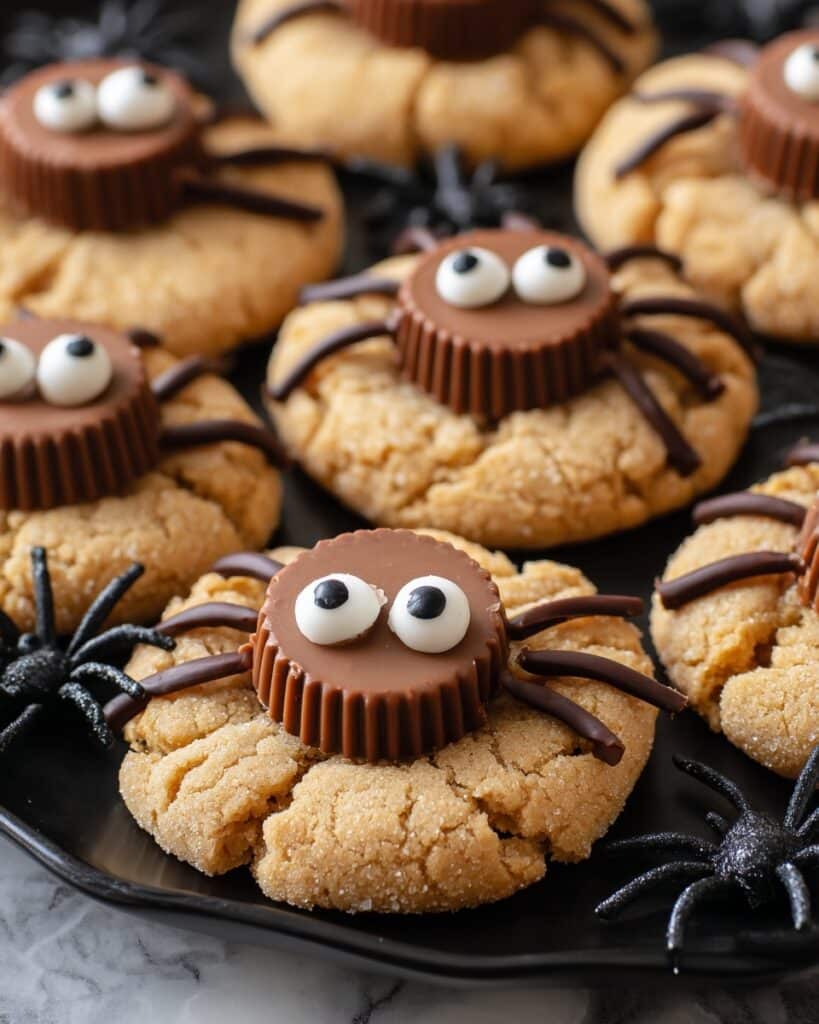 Peanut Butter Spider Cookies for Halloween Recipe