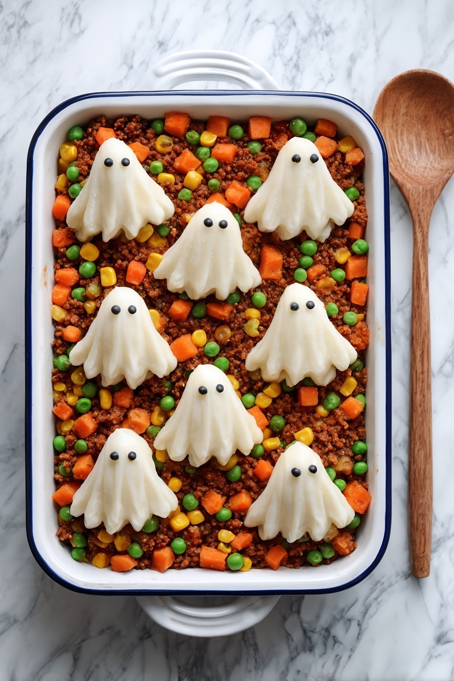 Creepy Shepherd’s Pie (Ghost Potatoes!) Recipe - Serving