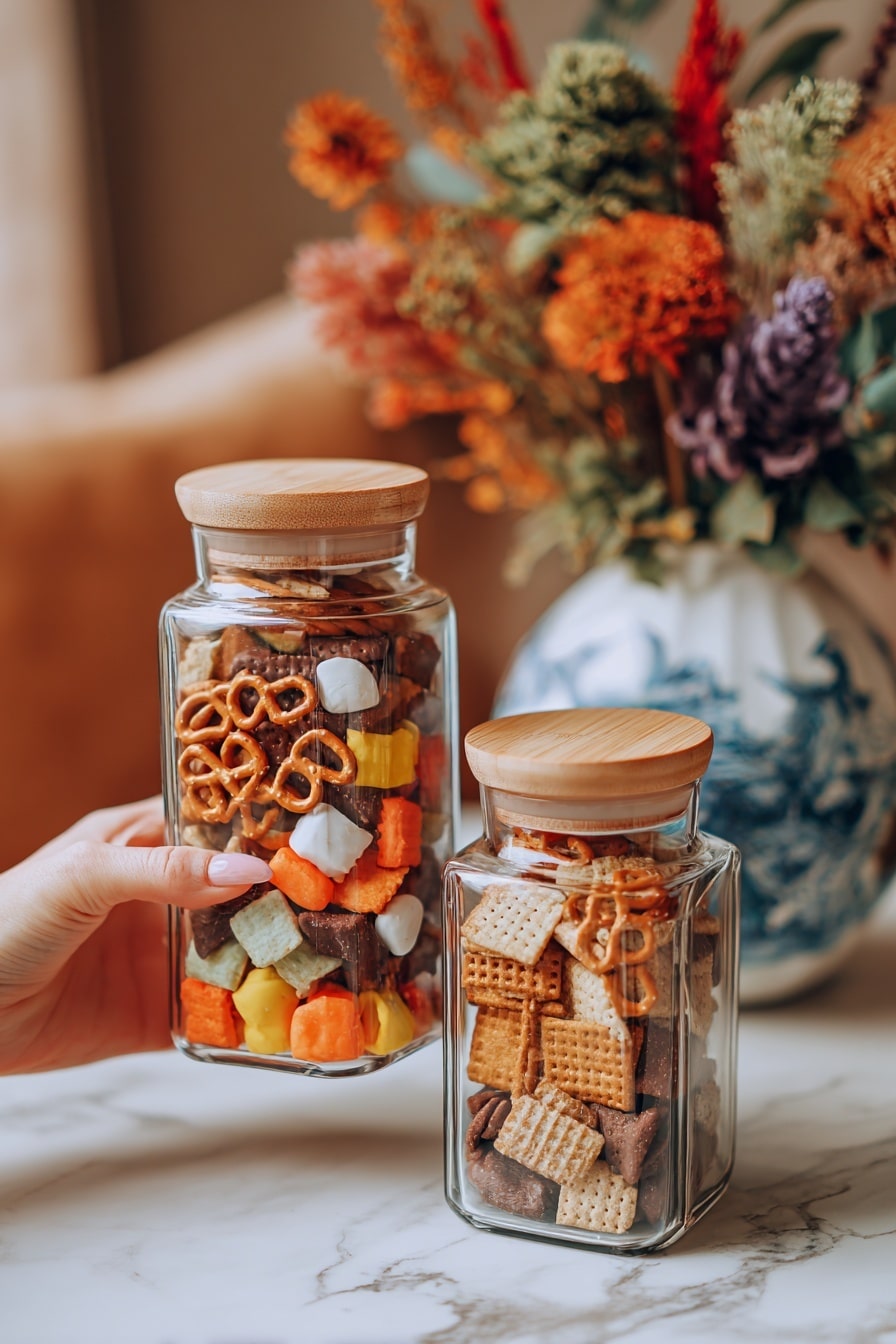 Sweet and Salty Fall Snack Mix Recipe - Serving